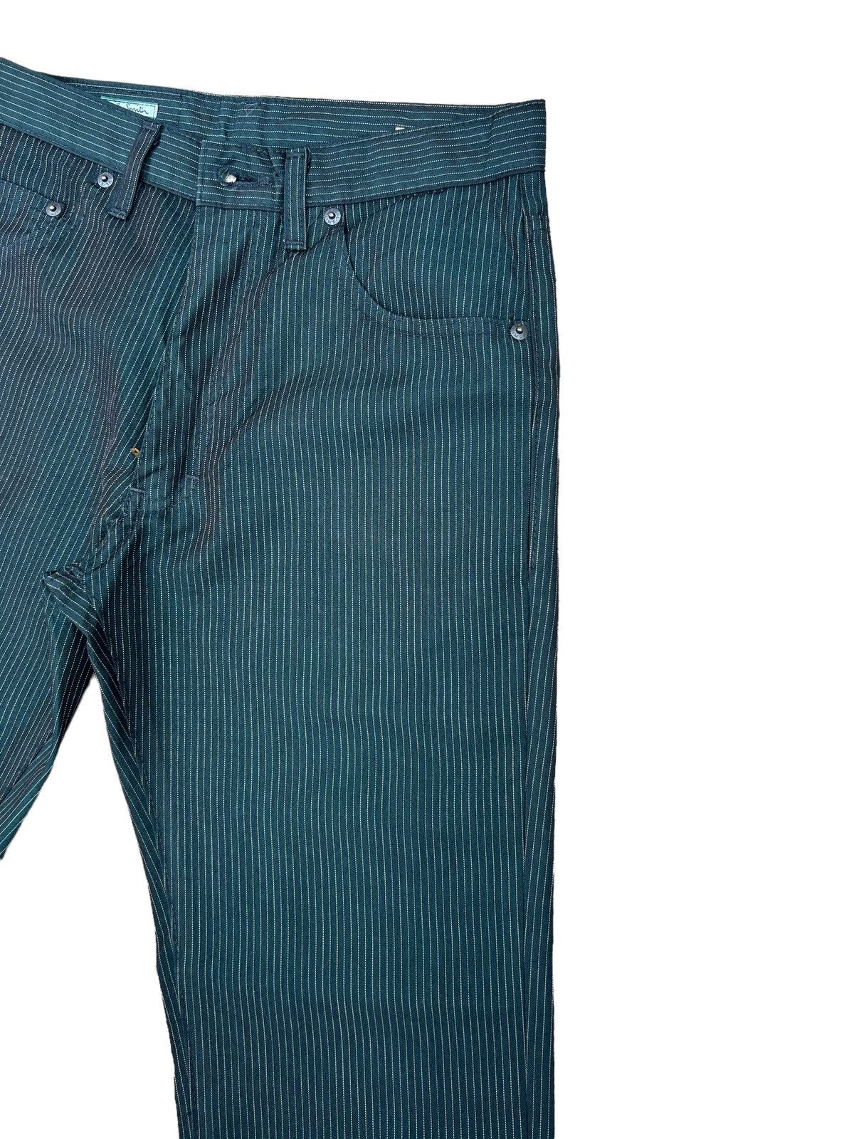 Vintage Paul Smith Jeans Shiny Dark Green Striped Pant Size US 28 / EU 44 - 9 Thumbnail