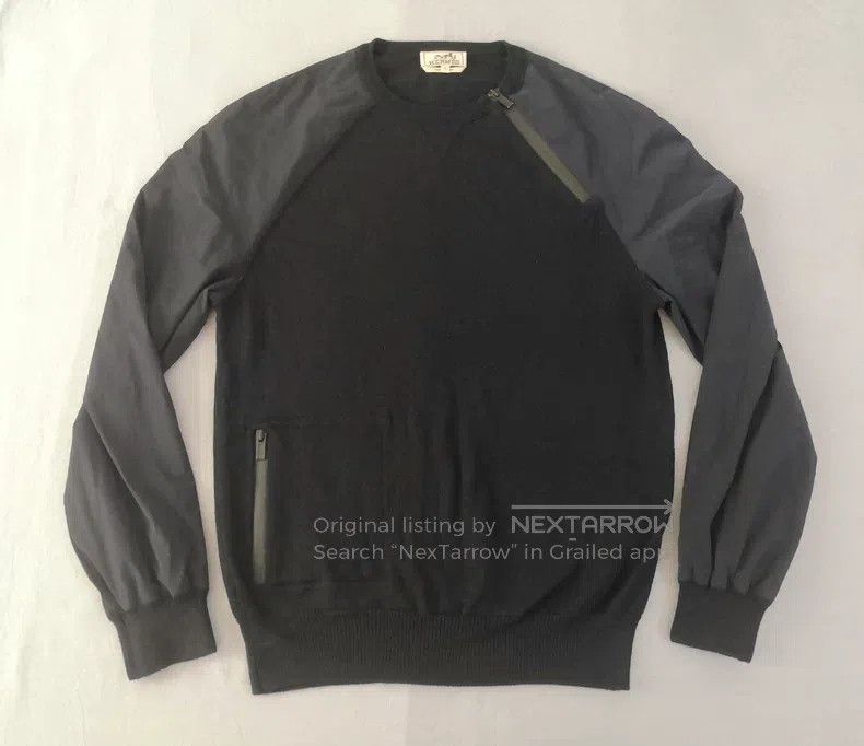 Hermes Hermes Knitted sweater sweatshirt, navy blue, 100% wool pi Size US L / EU 52-54 / 3 - 1 Thumbnail