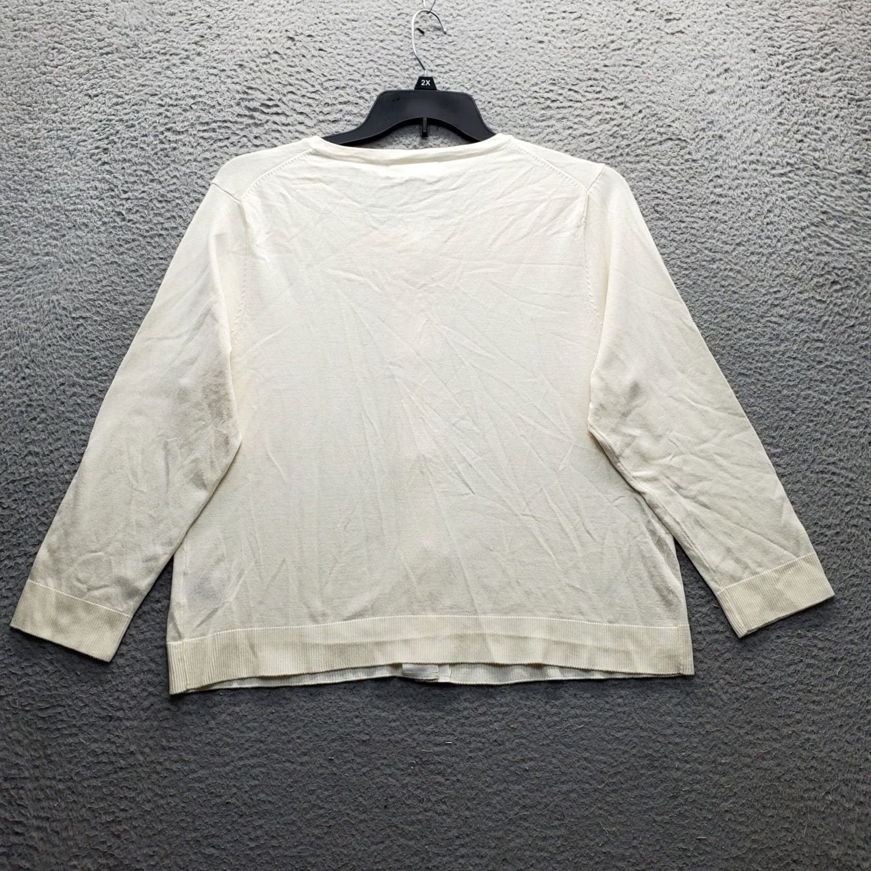 Vintage Philosophy Womens Cardigan Sweater 2XL Tan Rayon Knit Long Sleeve Front Toggle Size XXL / US 16-18 / IT 52-54 - 2 Thumbnail