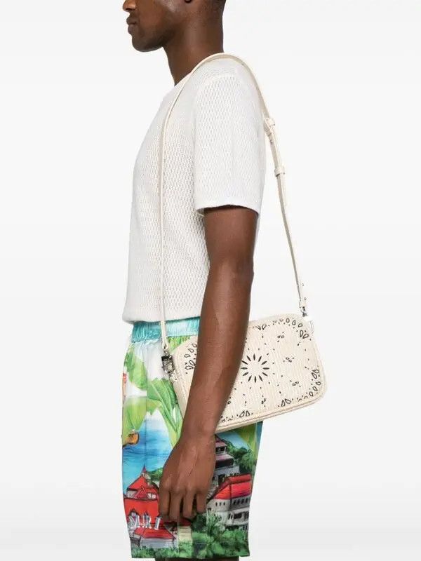 Amiri o1mle0326 Size: OS / Raffia Bandana Camera Case in White Size ONE SIZE - 2 Thumbnail