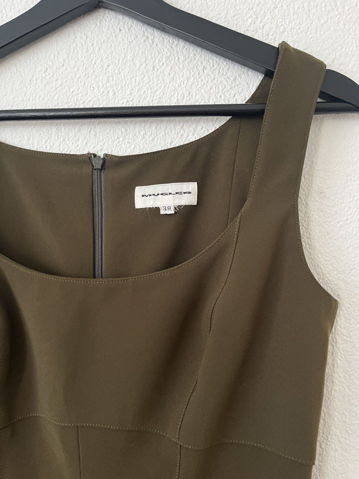 Designer × Mugler × Thierry Mugler Thierry Mugler vintage khaki jumpsuit S/M 38 Size 27" / US 4 / IT 40 - 7 Thumbnail