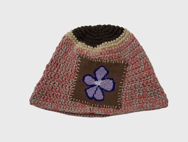 Japanese Brand Outdoor retro floral knitted tulip hat bucket hat Size ONE SIZE - 3 Thumbnail