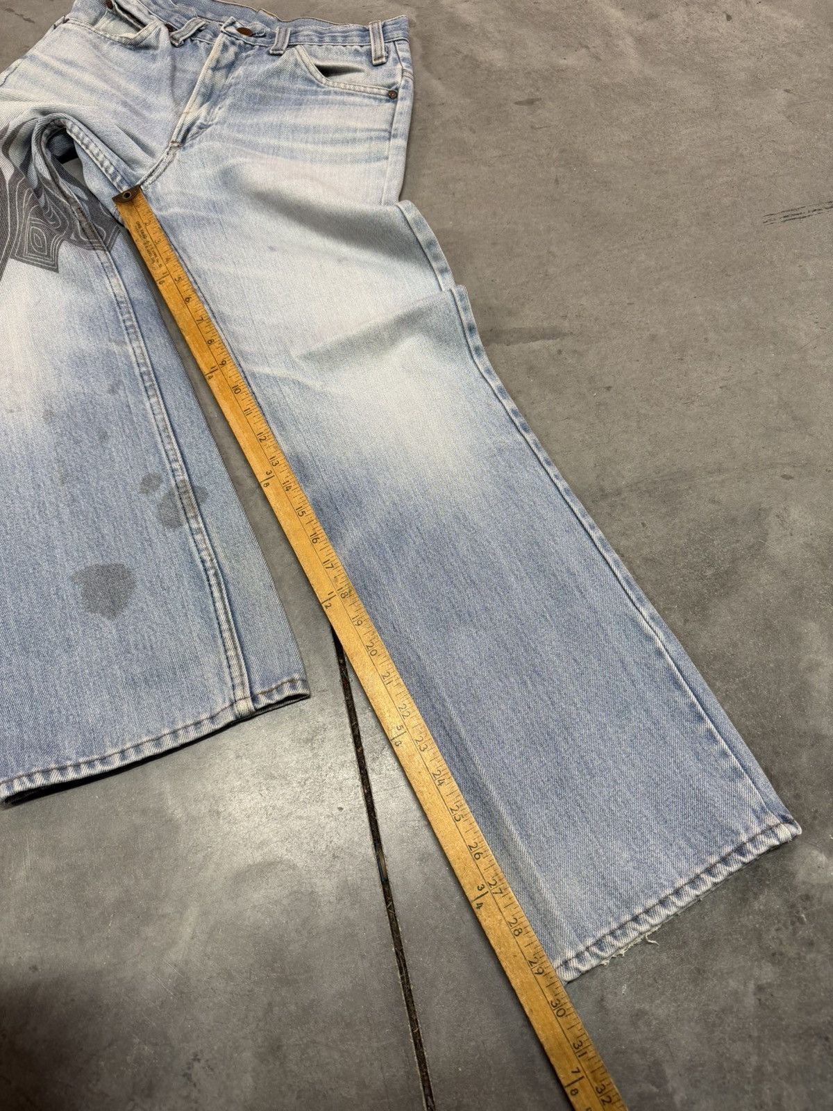 Vintage Light Wash Bootcut 70s Stenciled Jeans ERD Grunge Punk Size US 29 - 14 Thumbnail