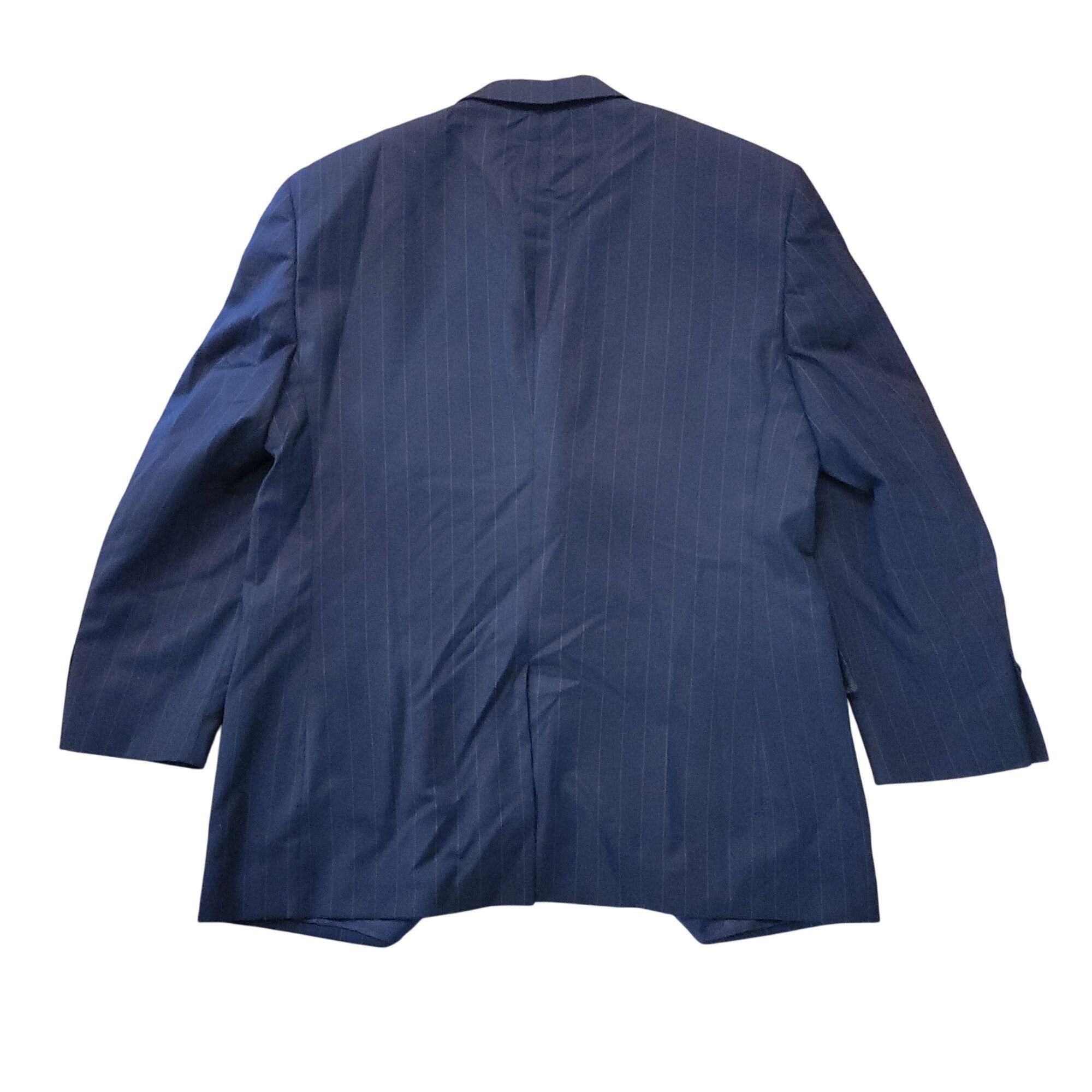 Jos. A. Bank Jos A Bank 2 Pc Black Pinstripe 3 Button Suit 44R Wool 39x30 Size 44R - 4 Thumbnail