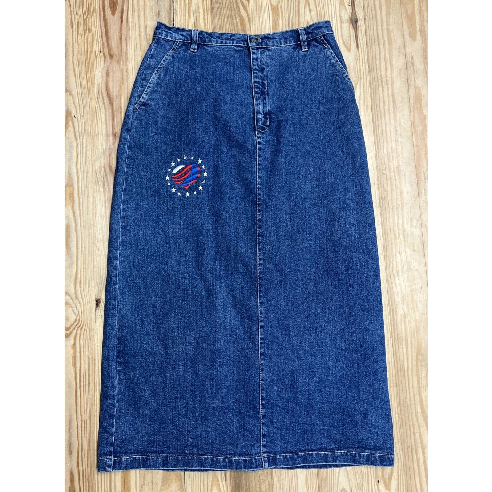 Gloria Vanderbilt Gloria Vanderbilt Skirt Women 12 Blue Denim Grunge Size 34" / US 12 / IT 48 - 1 Thumbnail