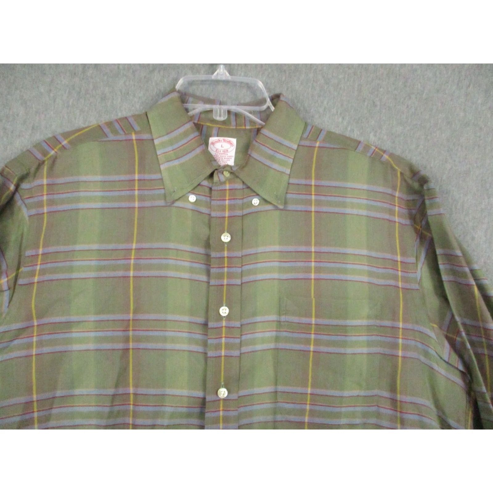 Brooks Brothers Brooks Brothers Shirt Mens Large Green Plaid Button Down Made USA Pocket Classic Size US L / EU 52-54 / 3 - 2 Thumbnail