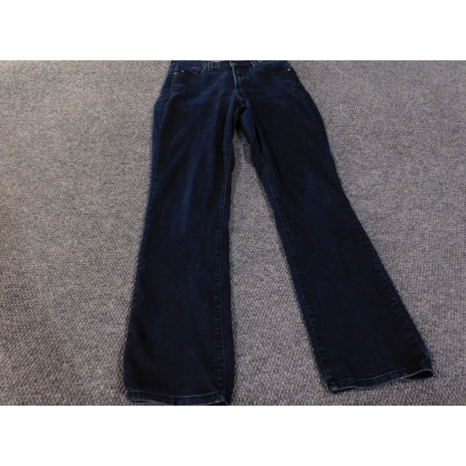 NYDJ NYDJ Jeans Womens 6 Blue Dark Wash Straight Leg Rhinestone Embellished Pockets Size 28" / US 6 / IT 42 - 2 Thumbnail