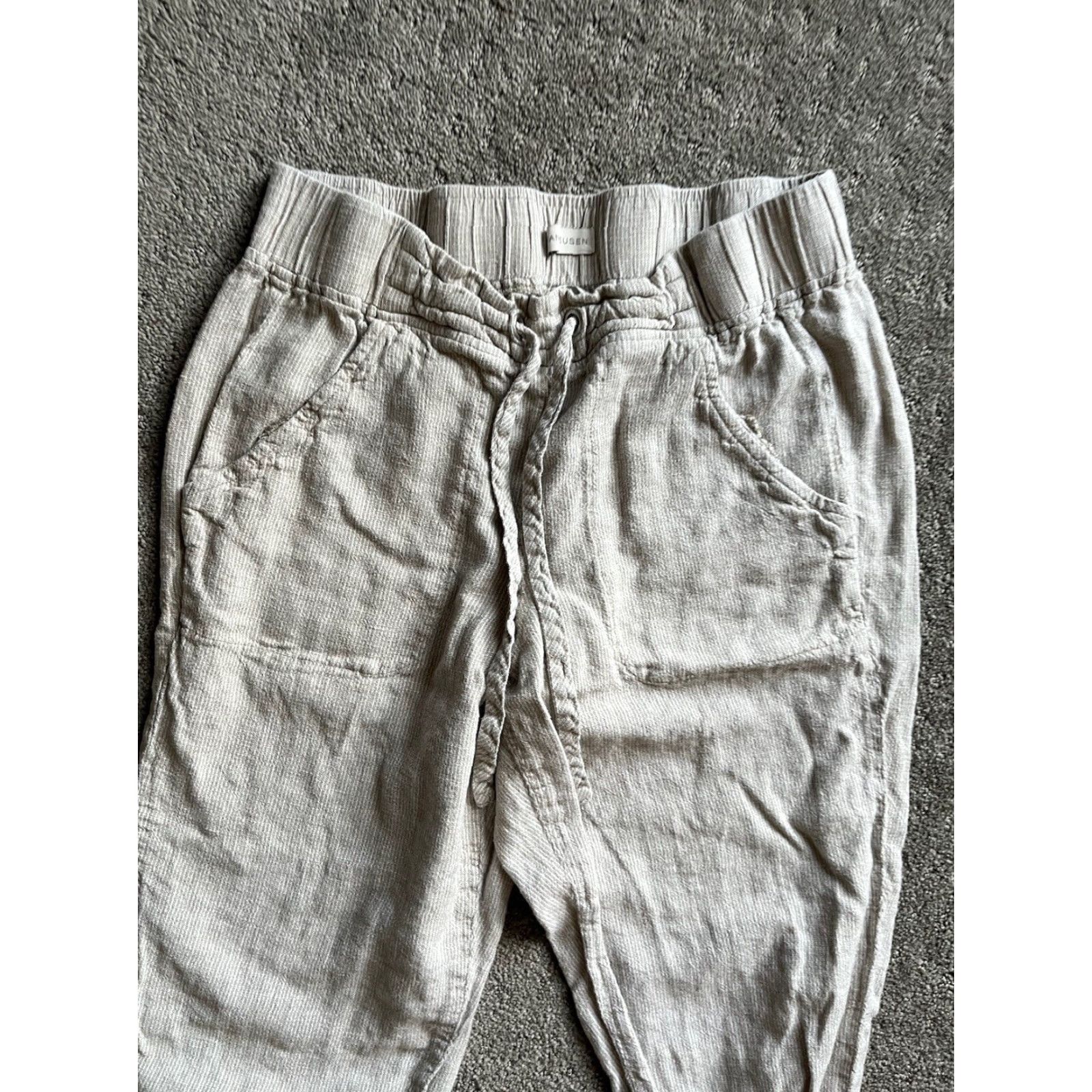Van Heusen VAN HEUSEN Linen Blend Pants Casual Drawstring Waist Joggers Women Size 10 Gray Size 32" / US 10 / IT 46 - 2 Thumbnail