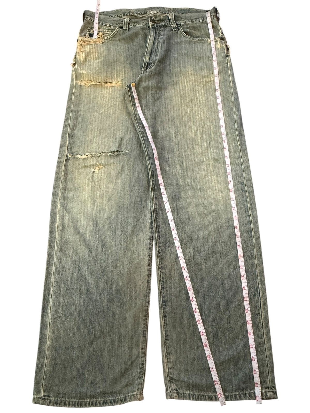 Wrangler Vintage Wrangler Buckle Back Mud Wash Distress Baggy Jeans Size 34" / US 12 / IT 48 - 7 Thumbnail