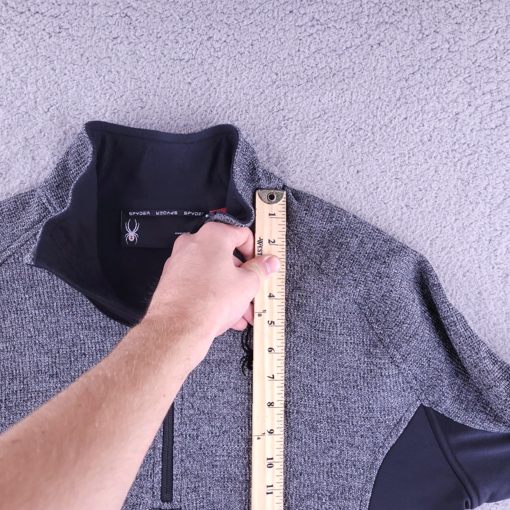 Spyder Spyder Sweater Mens L Gray Outbound Fleece Quarter Zip Size US L / EU 52-54 / 3 - 7 Thumbnail