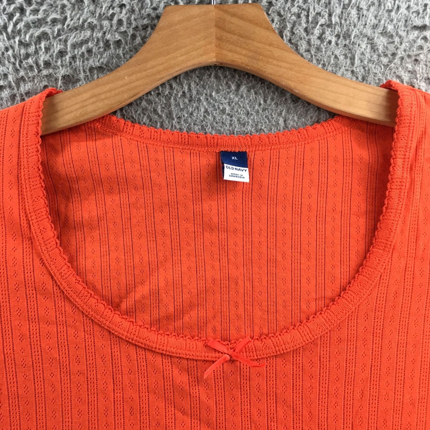 Old Navy Old Navy Tee Top Womens XL Orange Short Sleeve Scoop Neck Knit Stretch Size XL / US 12-14 / IT 48-50 - 3 Thumbnail