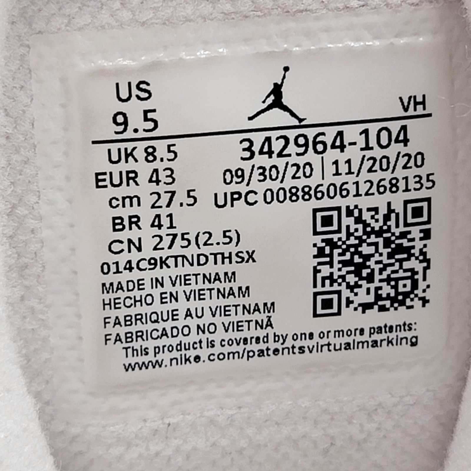 Jordan Brand Air Jordan True Flight 'White Cement' Mens Sz 9.5 342964-104 Size US 9.5 / EU 42-43 - 7 Thumbnail