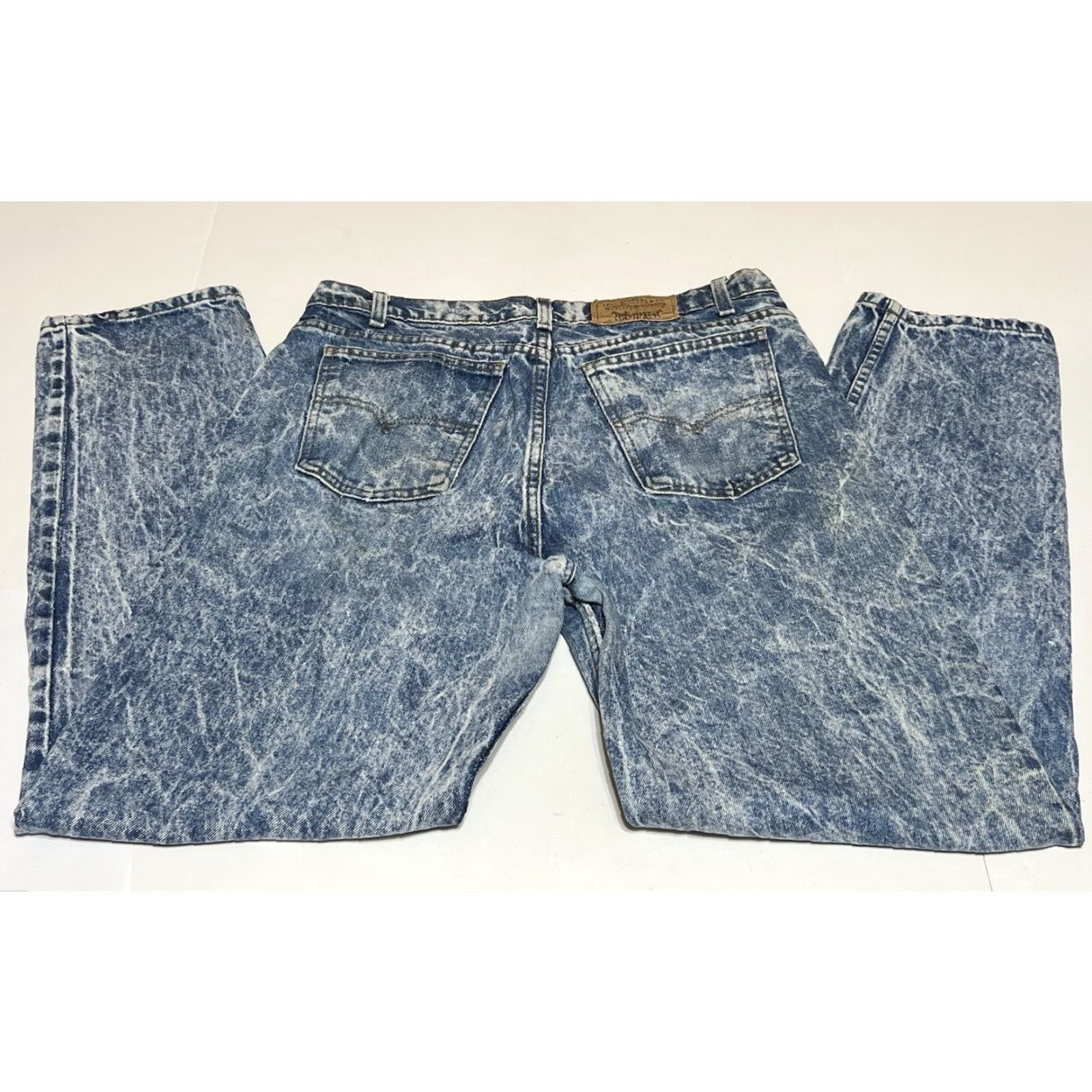 Vintage VINTAGE Levis 550 Jeans Denim 36x32 Regular 32 Inseam Acid Wash Tapered Distressed Orange Tab Missing Rock Mens Size US 36 / EU 52 - 2 Thumbnail