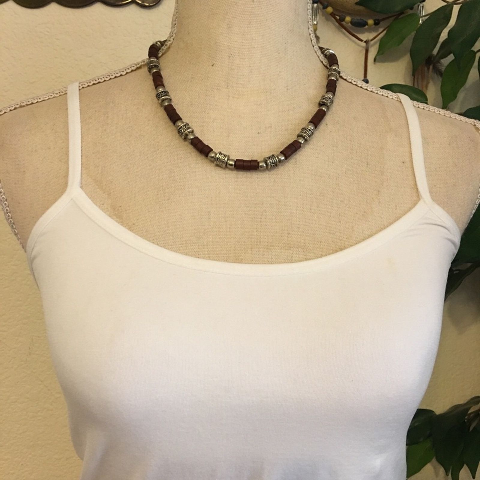 Jewelry Boho brown and silver bead choker necklace Size ONE SIZE - 3 Thumbnail
