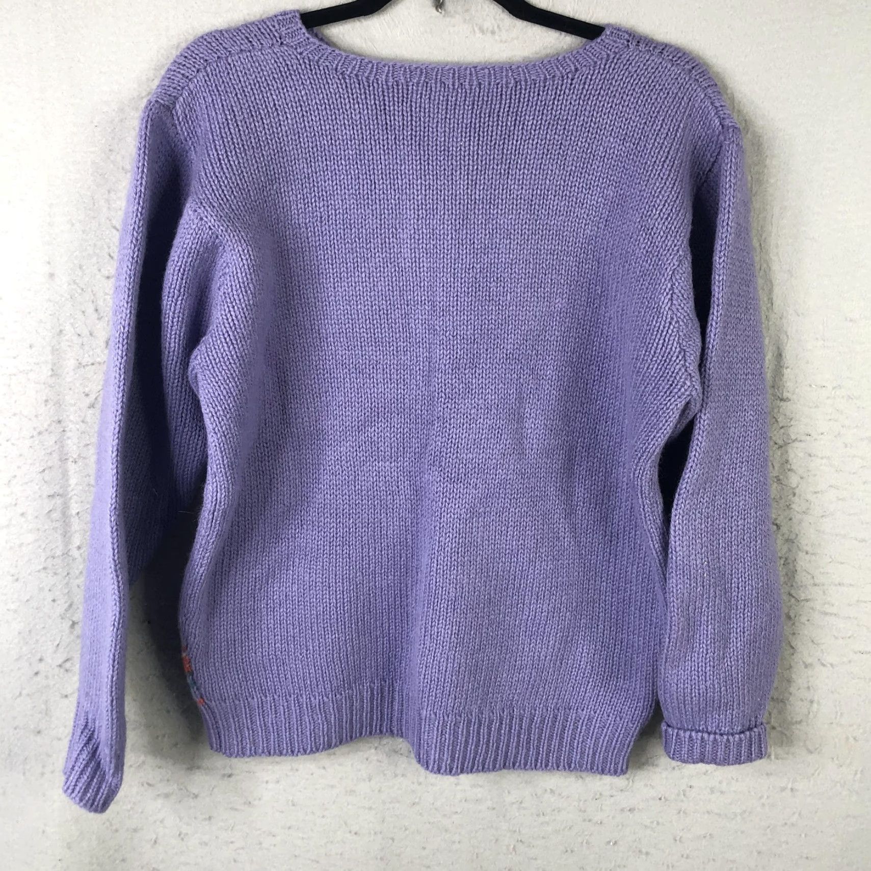 Folk VINTAGE Deans Of Scotland Sweater Women L Wool Folk Art Couple Graphic Knit Love Country Size L / US 10 / IT 46 - 3 Thumbnail