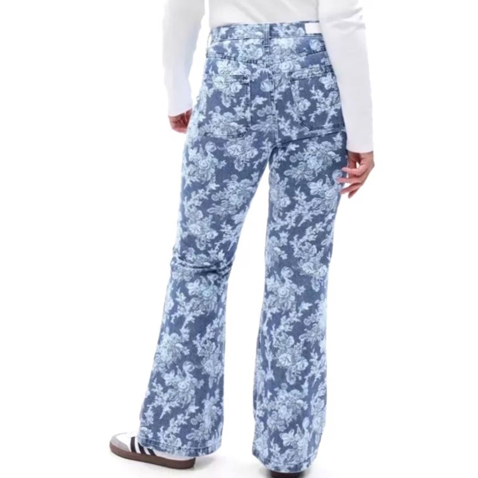 Gap GAP x Love Shack Fancy 70's Flare High Rise Jeans Sz 16 Floral 26x30 Blue Vintage Retro Women Jeans Size 38" / US 16 / IT 52 - 2 Thumbnail