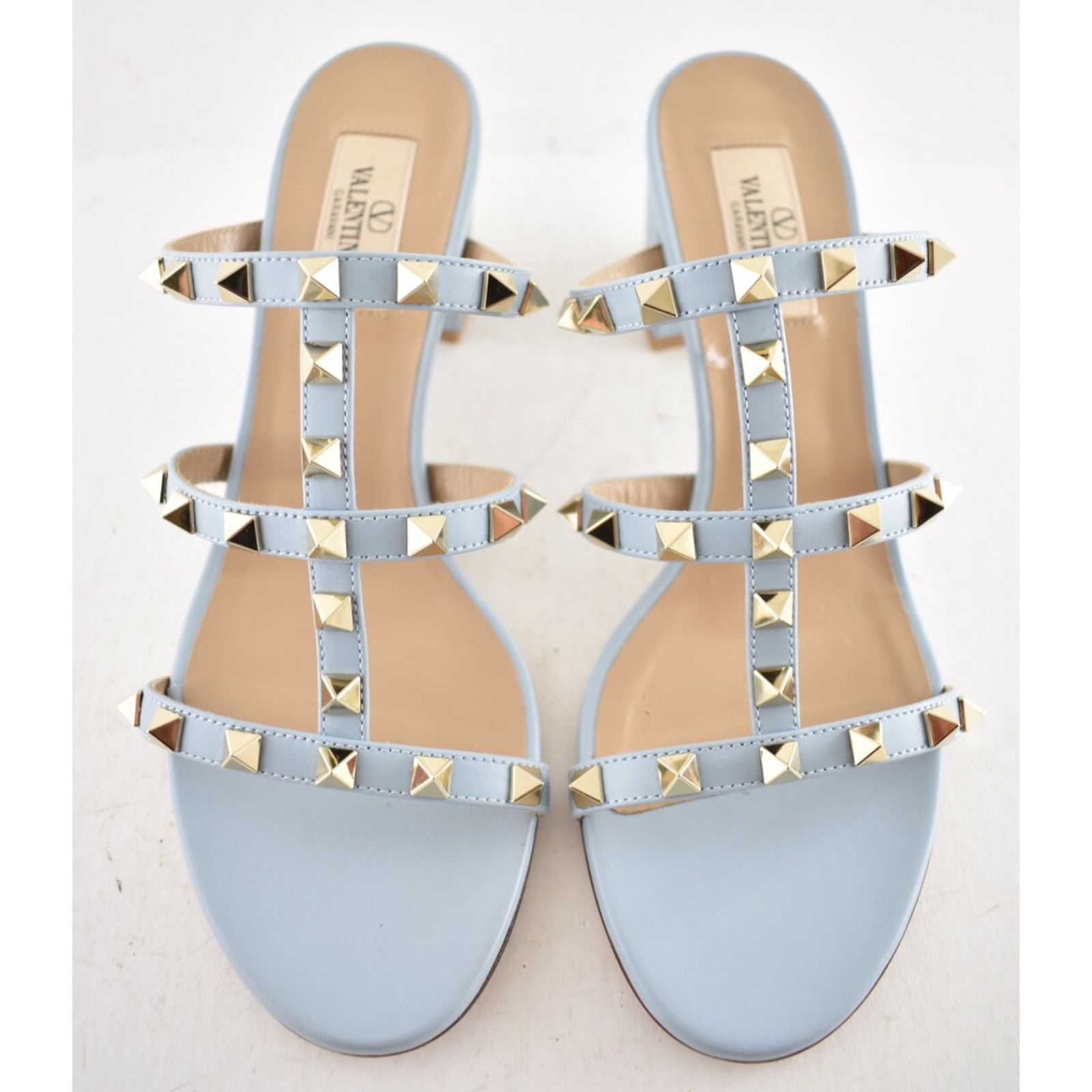 Valentino Valentino Rockstud City Slide 60mm Mule Blue Caged Sandal Size US 7.5 / IT 37.5 - 8 Thumbnail