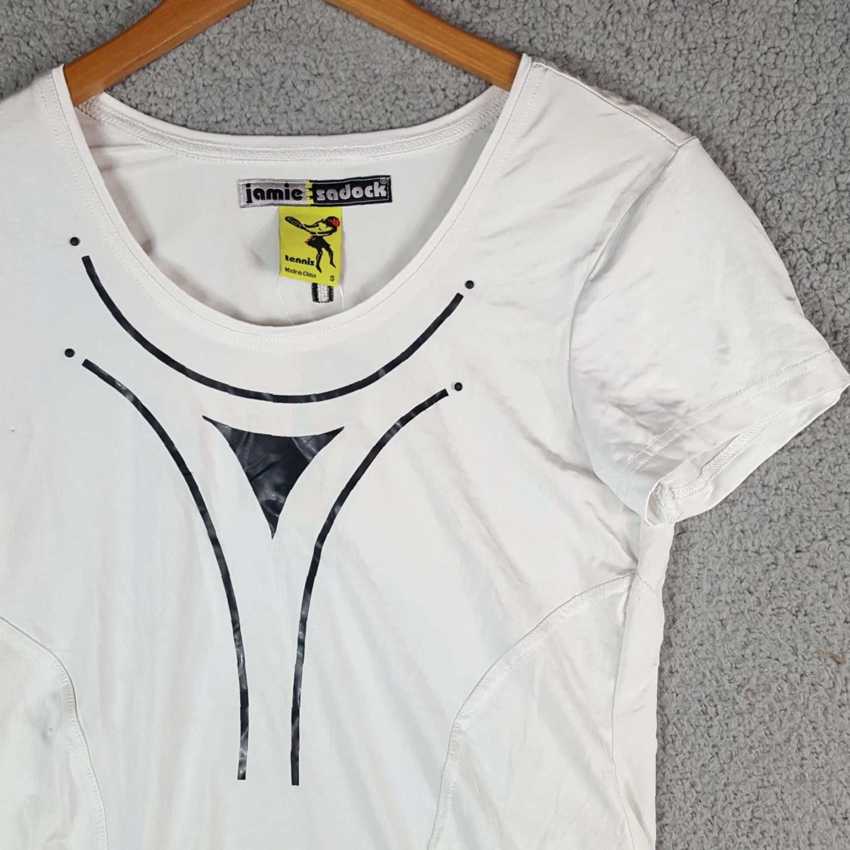 Vintage VINTAGE Y2K Preppy Stretch Tennis Top XS Breathable Short Sleeve T Shirt Jamie Sadock White Women’s Tee Size XS / US 0-2 / IT 36-38 - 4 Thumbnail