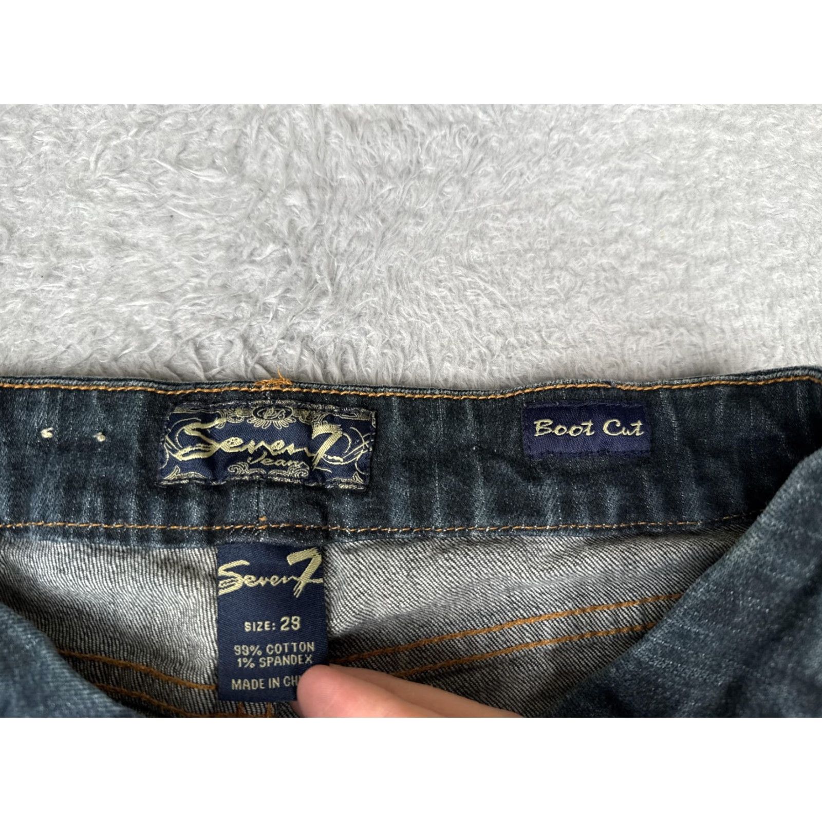 Vintage Seven7 Jeans Womens 29 Blue Bootcut Denim Stretch Dark Wash Regular Inseam 25 Size 29" - 6 Thumbnail