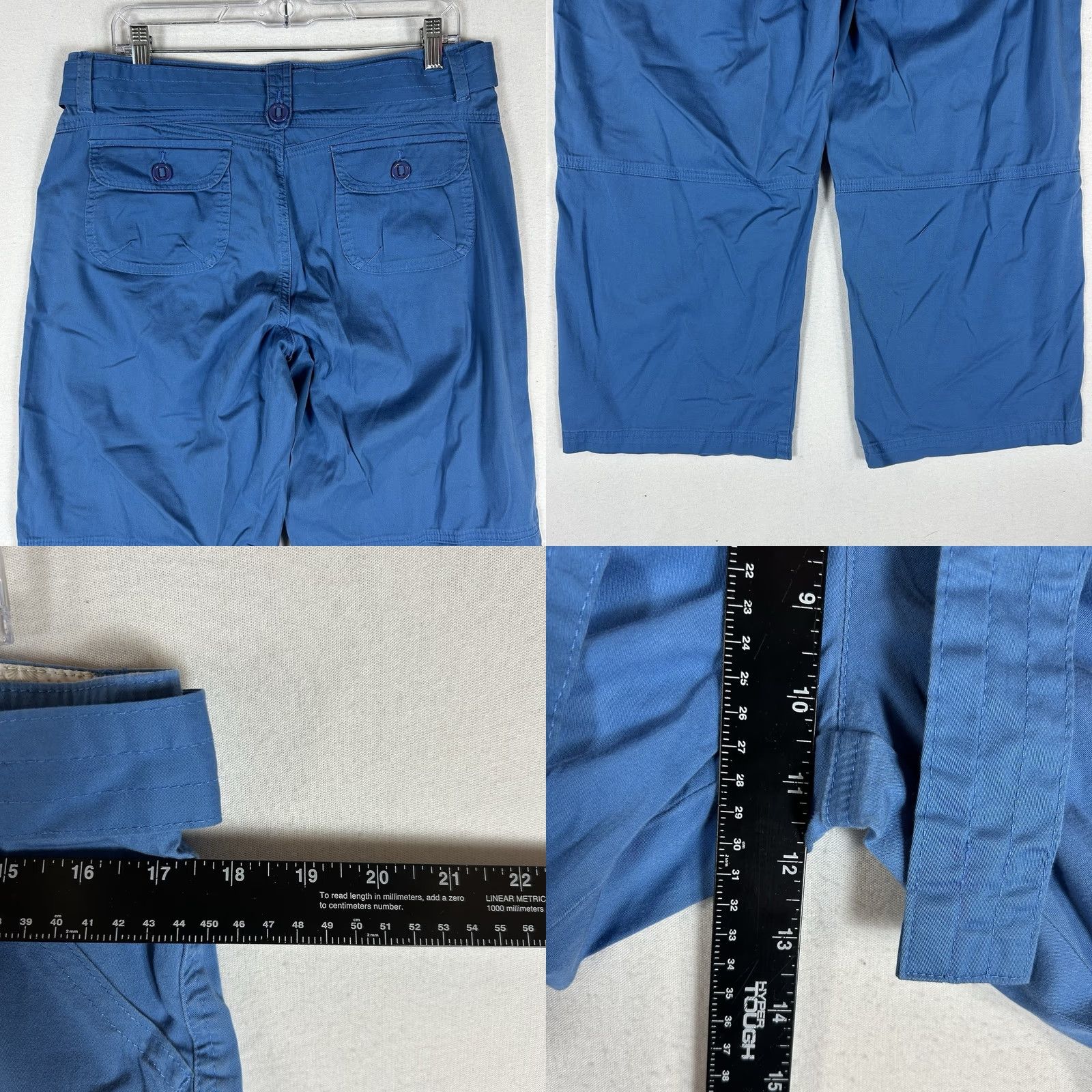 Lee Lee Capri Pants Women's 12 Blue Belted Size 34" / US 12 / IT 48 - 8 Thumbnail
