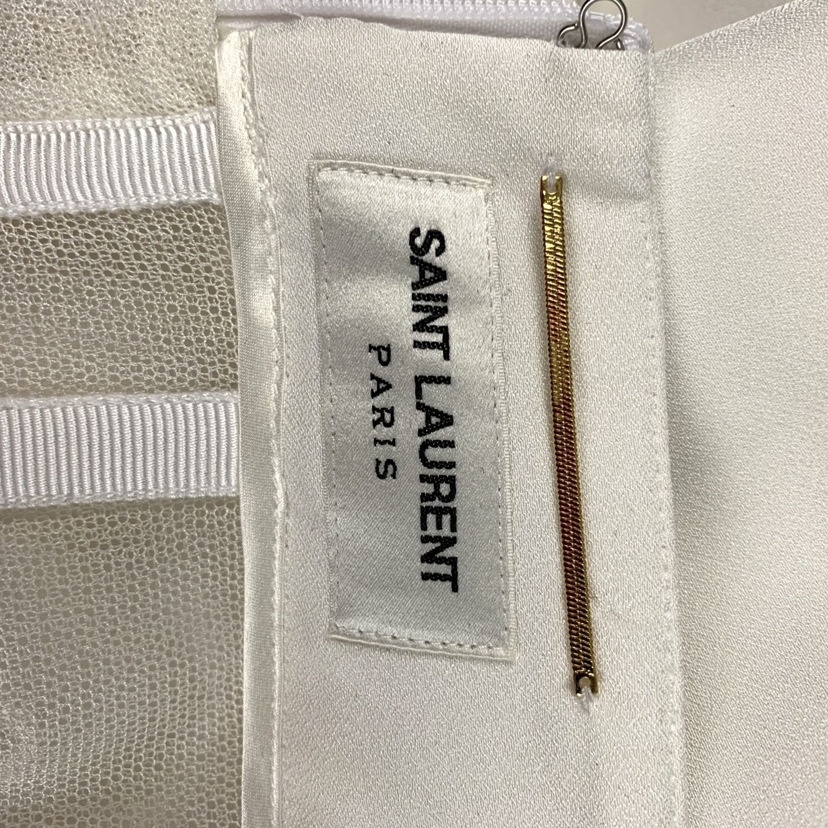 Yves Saint Laurent SAINT LAURENT Strapless Cut-Out Cocktail Dress White Viscose Size 2 Size XS / US 0-2 / IT 36-38 - 6 Thumbnail