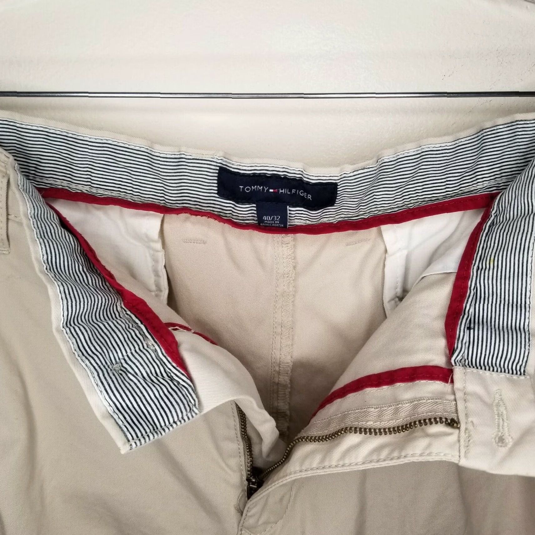 Tommy Hilfiger TOMMY HILFIGER Men's Chino Pants Casual Size 40x32 Beige Size US 40 / EU 56 - 3 Thumbnail