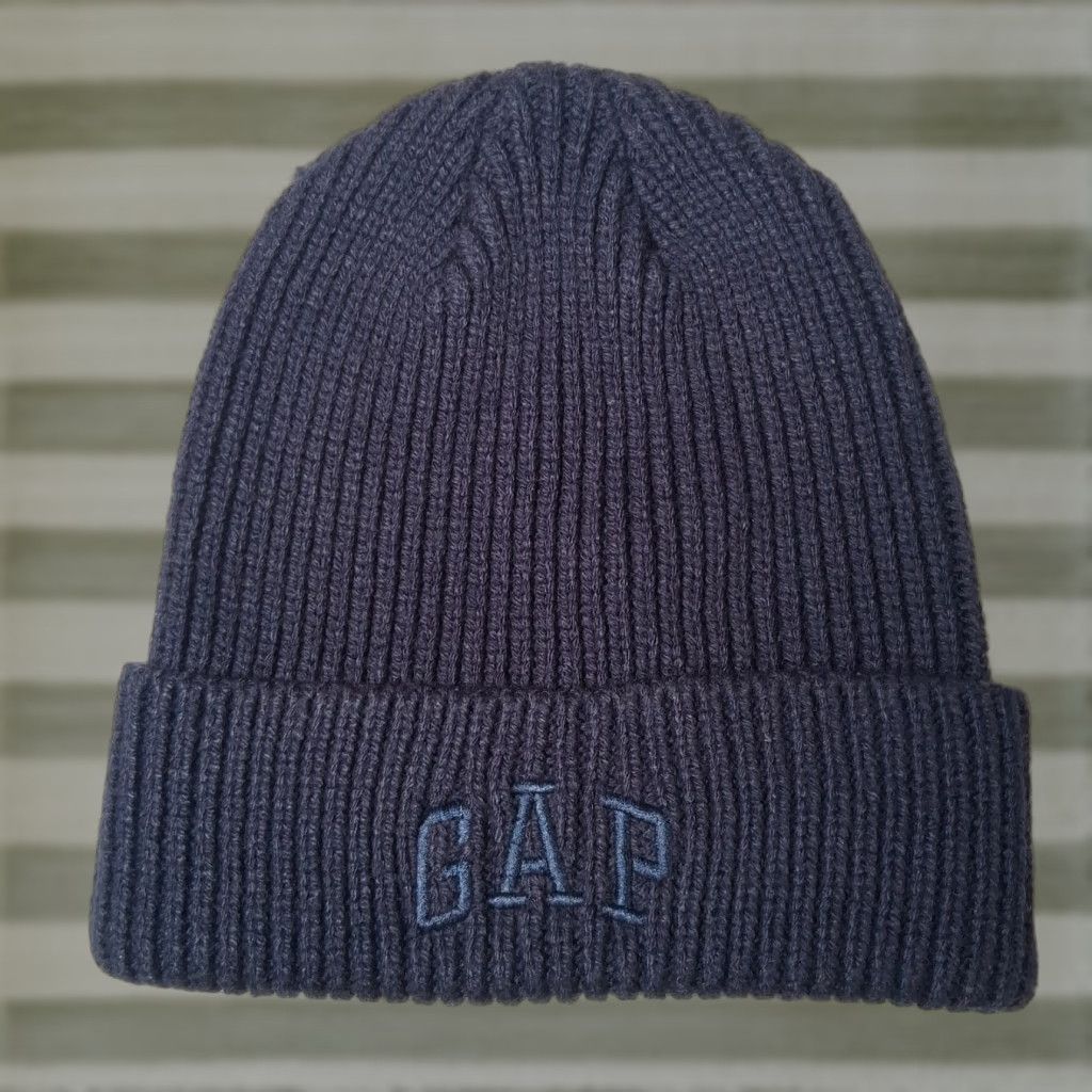 Gap GAP Beanie Hat Unisex Adults One Size Navy Blue Knit Acrylic Ribbed Stretch Embroidered Logo Classic GAP Hat Beanie Fall Winter Size ONE SIZE - 1 Thumbnail