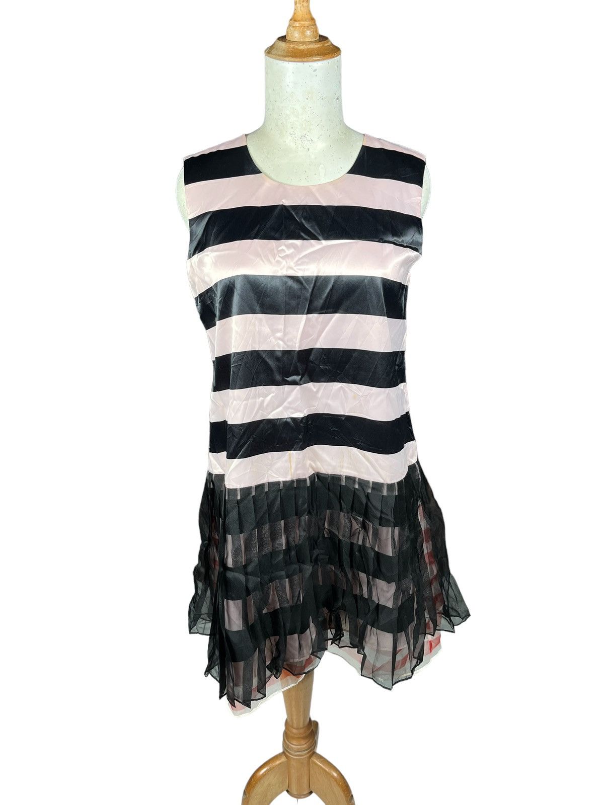 Dior Christian Dior Silk Pleated Pink Stripes Dress Size M / US 6-8 / IT 42-44 - 1 Thumbnail