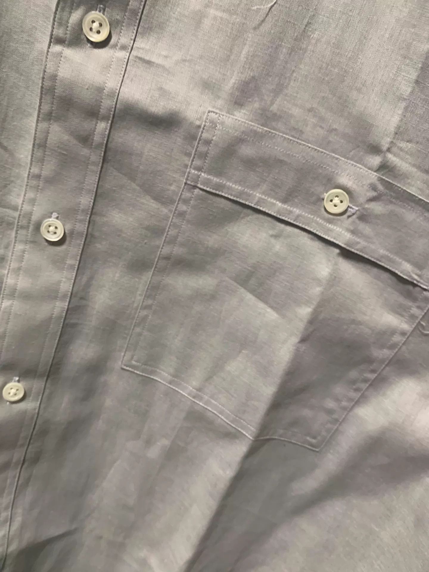 Armani Armani Cotton Linen Blend Straight Shirt 39 Size US M / EU 48-50 / 2 - 6 Thumbnail