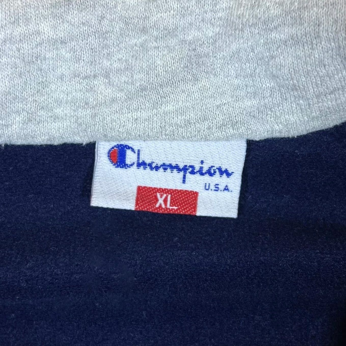 Champion VINTAGE CHAMPION USA Mini Logo Tape Sleeve Colour Block Tracksuit Jacket XL Men's Navy Blue/Grey Size US 36 / EU 52 - 5 Thumbnail