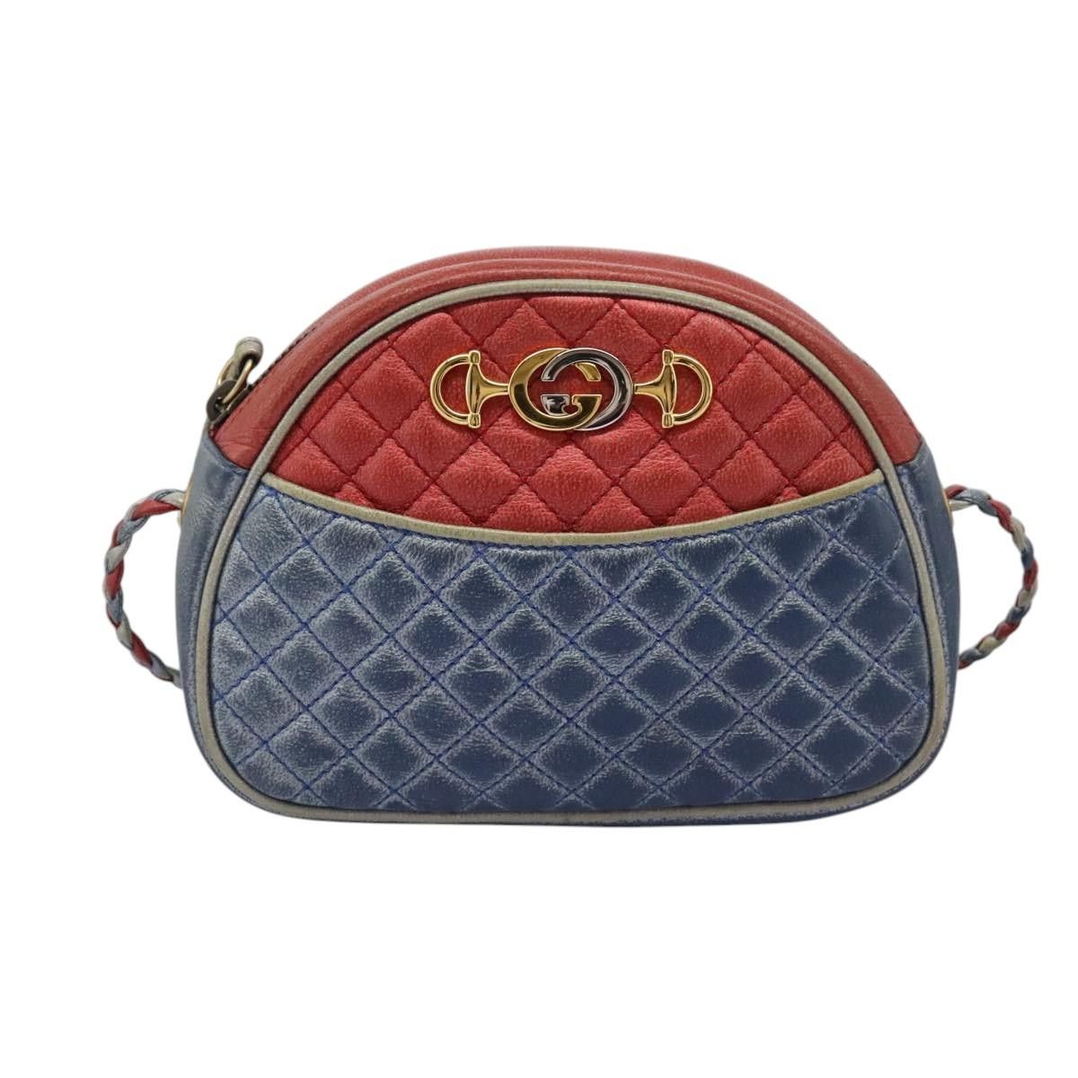 Gucci GUCCI Shoulder Bag Leather Red Blue Size ONE SIZE - 13 Thumbnail
