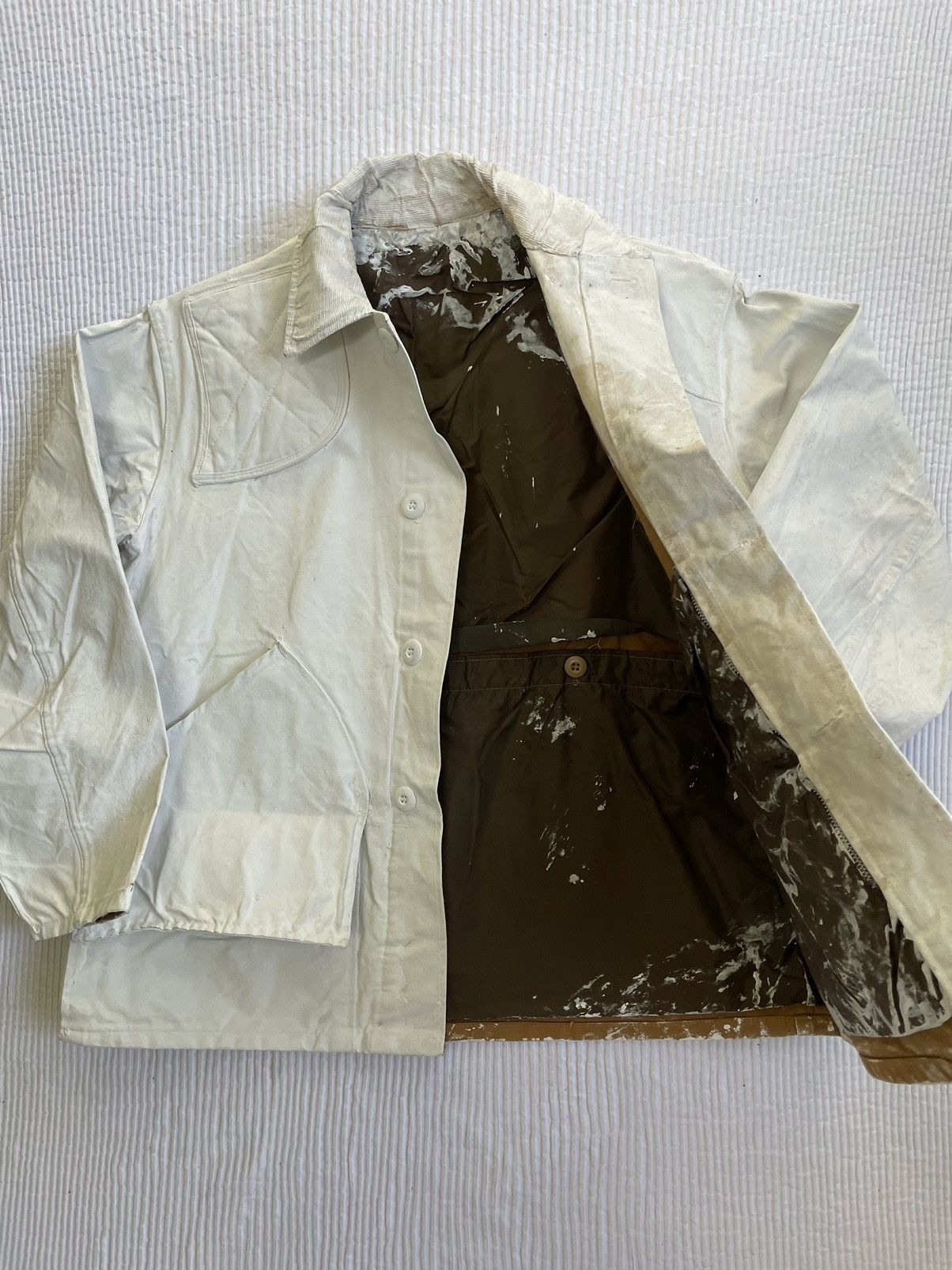 Handmade Duck Hunting Coat in White Size US L / EU 52-54 / 3 - 8 Thumbnail