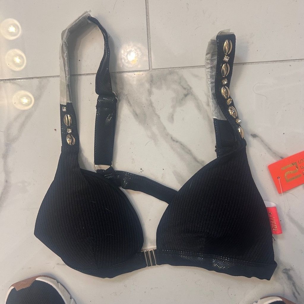 River Island Women's River Island Bikini Top Black Gold US 8 Size M / US 6-8 / IT 42-44 - 2 Thumbnail