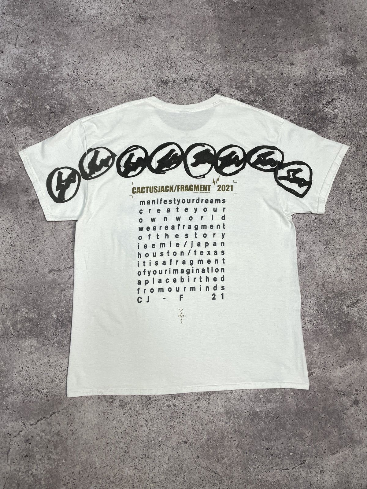 Travis Scott Travis Scott Cactus Jack T-shirt For Fragment Manifest Tee Size US L / EU 52-54 / 3 - 9 Thumbnail