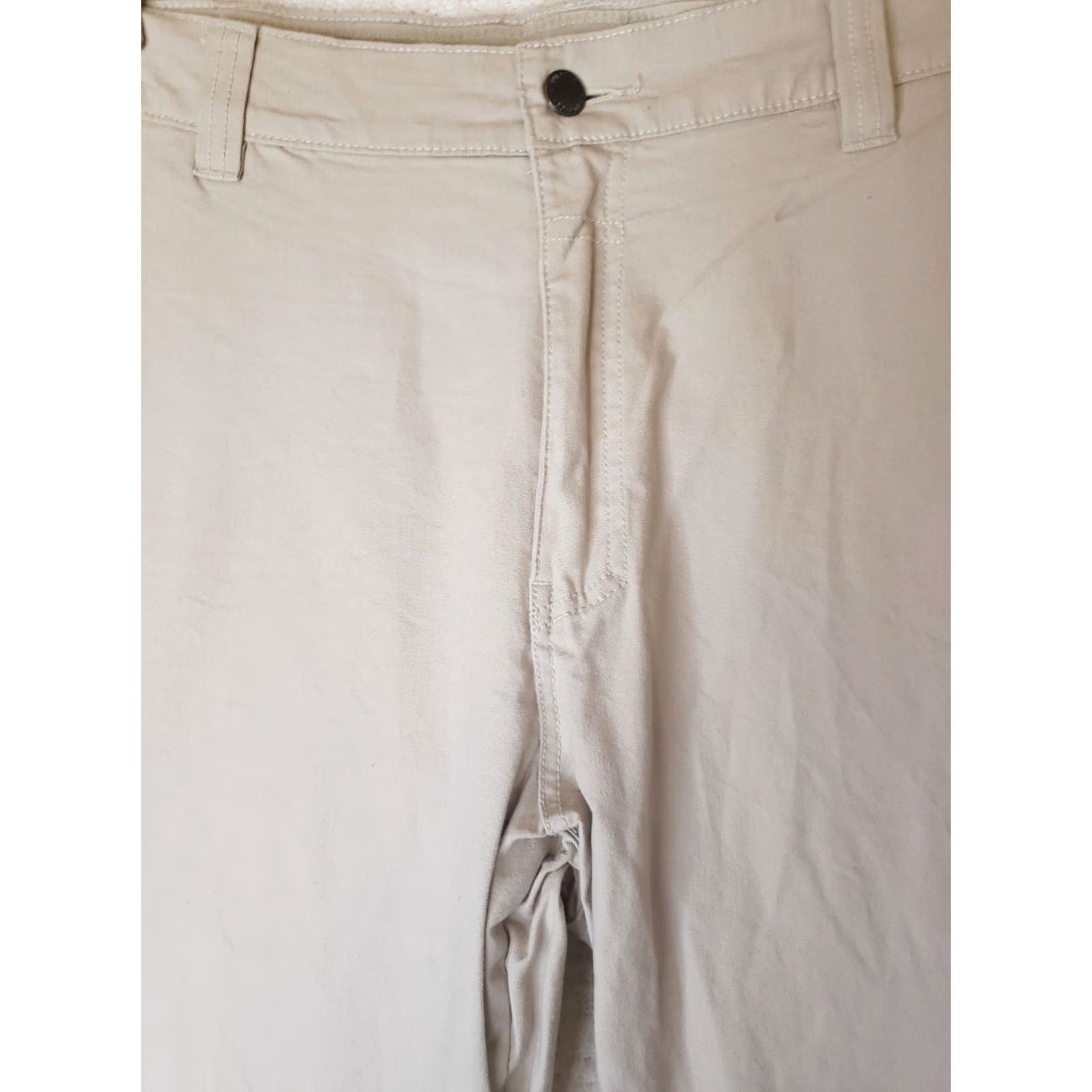 Vintage Columbia Pants Men 5-Pocket Canvas Khaki Beige Side Zip Pocket 42x30 Straight Leg Chino Casual Workwear Size US 42 / EU 58 - 4 Thumbnail