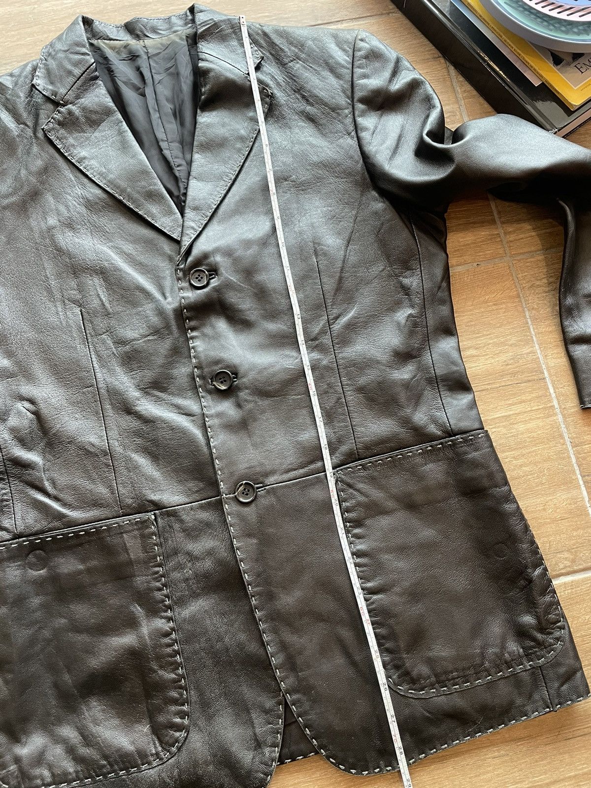 Japanese Brand × Le Grande Bleu (L.G.B.) × Tornado Mart Tornado Mart Leather Stitched Blazer Size US M / EU 48-50 / 2 - 21 Thumbnail