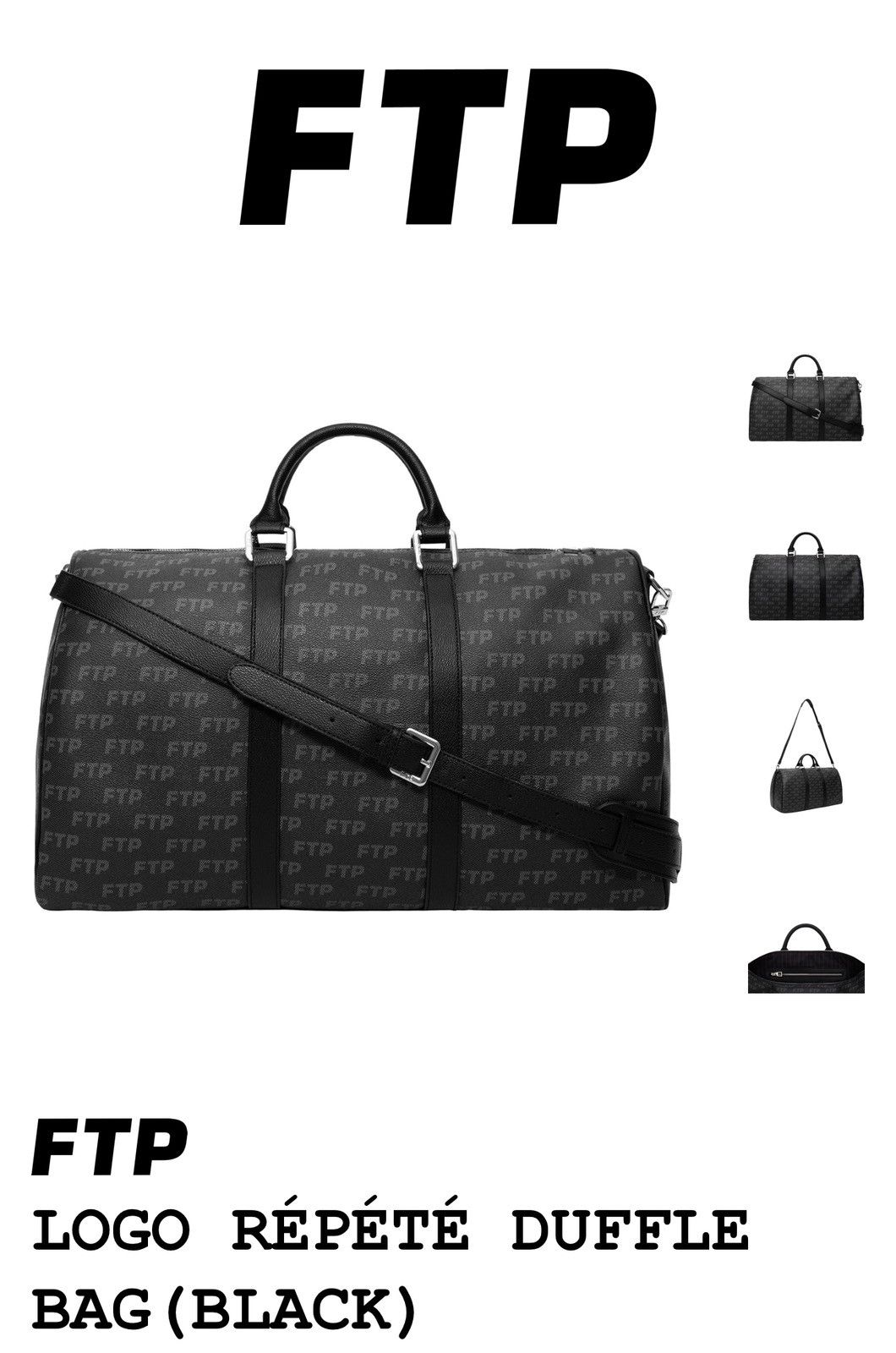 Fuck The Population FTP Damier Duffel bag with strap (black) Size ONE SIZE - 13 Thumbnail