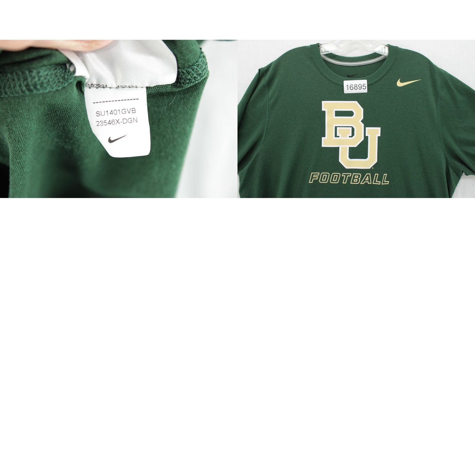 Nike Nike Baylor University BU Football Tee Shirt Mens Large Green Logo Athleisure Size US L / EU 52-54 / 3 - 8 Thumbnail