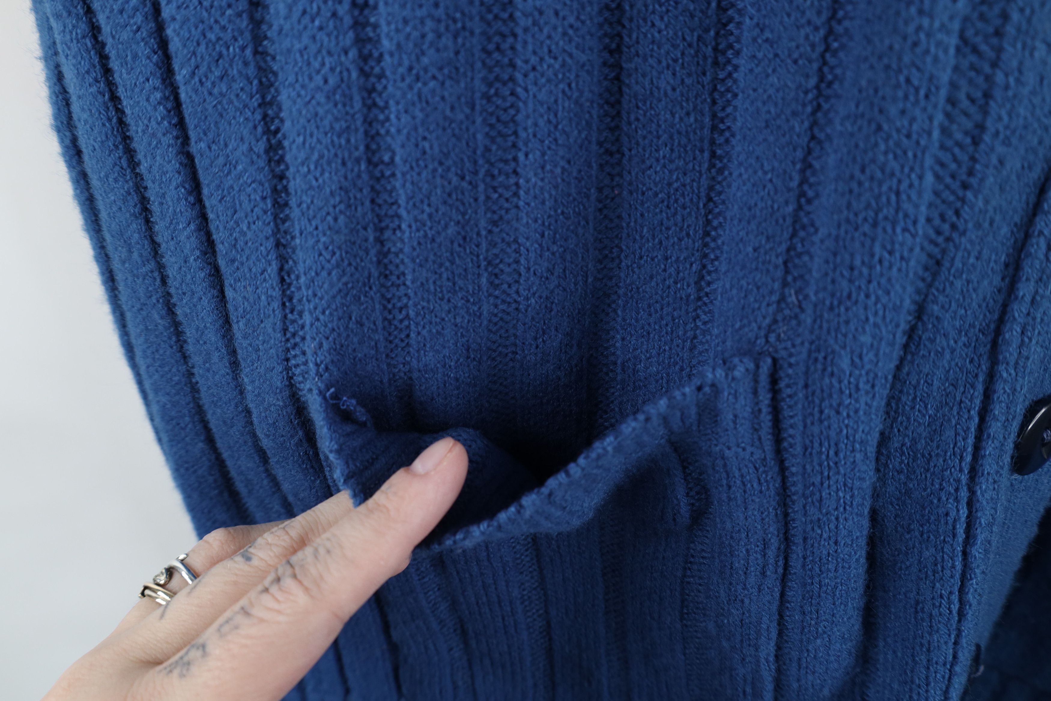 Vintage Vintage 50s Streetwear Ribbed Knit Sweater Vest Blue USA Size XL / US 12-14 / IT 48-50 - 5 Thumbnail