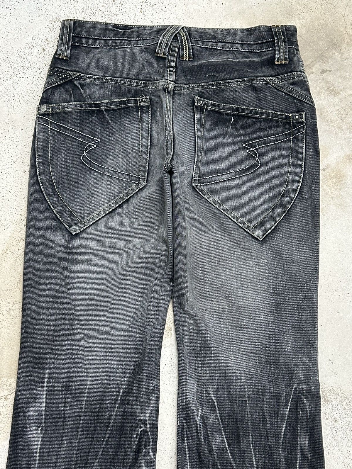 Tornado Mart Y2k Flared Semantic Design Gray Washed Size US 30 / EU 46 - 8 Thumbnail