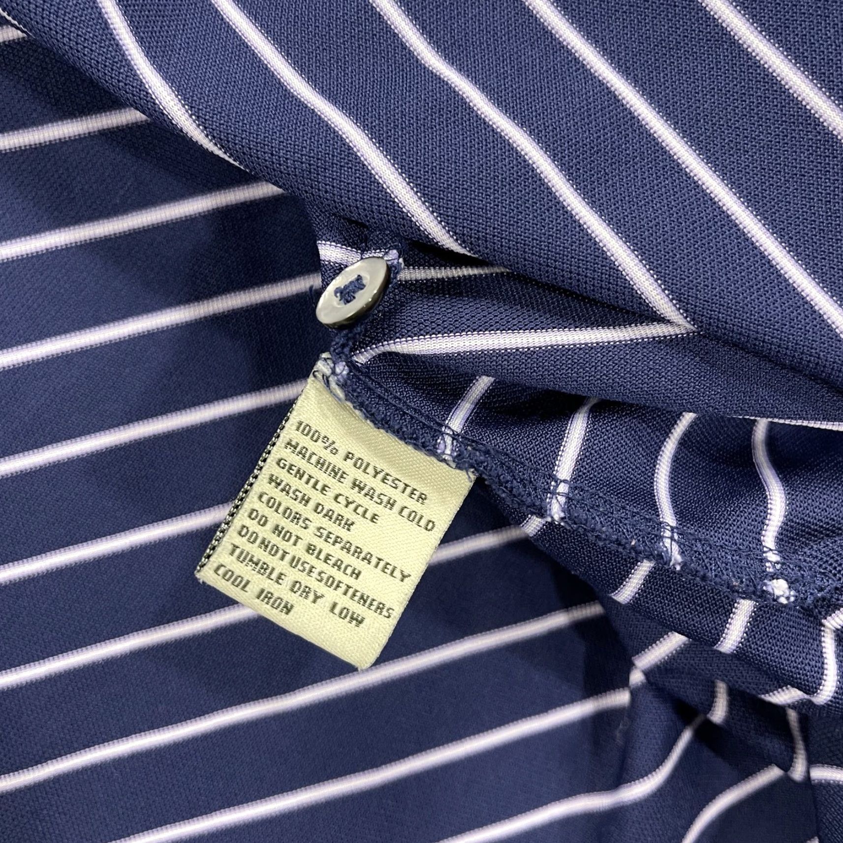 Vintage Donald Ross Baltusrol Polo Shirt Mens XL Blue Striped Logo Golf Performance Size US XL / EU 56 / 4 - 6 Thumbnail