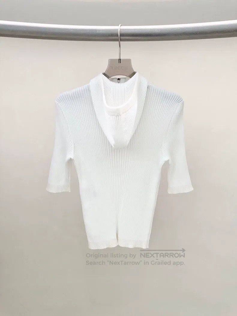 Chanel Chanel White hollow double C hooded knit sweater Size XS / US 0-2 / IT 36-38 - 2 Thumbnail