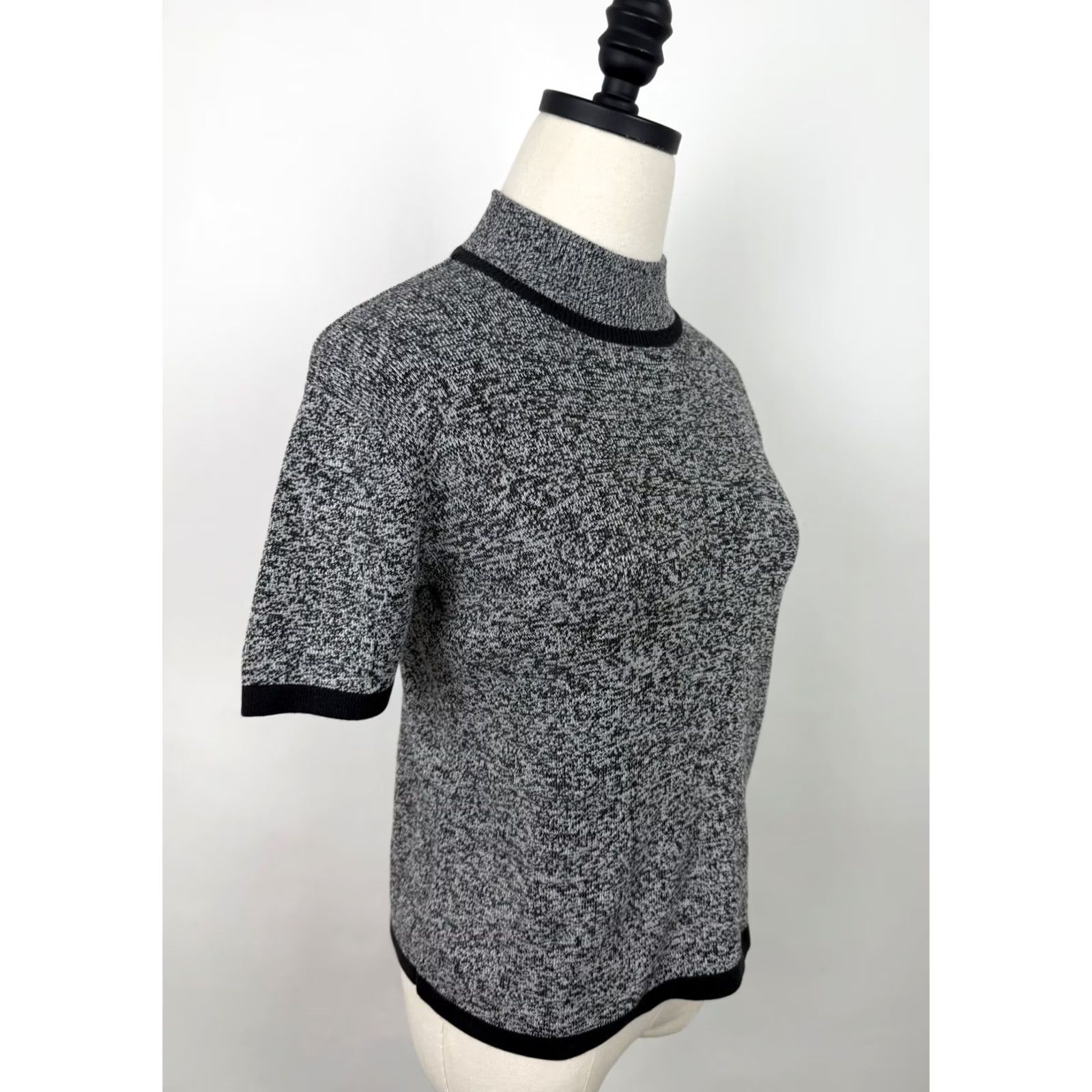 Vintage VINTAGE Joan Leslie Top Womens XS 90s Black Cotton Knit Mock Neck Basic Size XS / US 0-2 / IT 36-38 - 6 Thumbnail