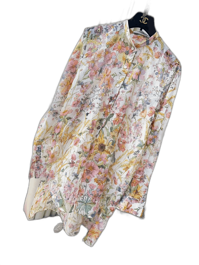 Dior Dior Floral Long Sleeve Shirt Dress Size M / US 6-8 / IT 42-44 - 1 Thumbnail