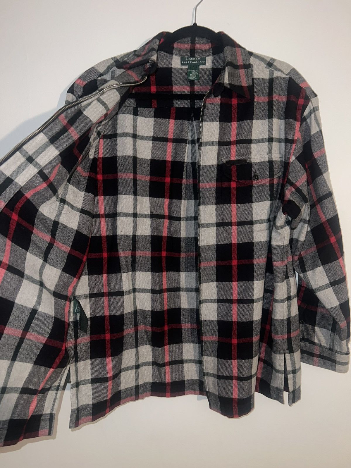 Lauren Ralph Lauren Vintage Ralph Lauren wool plaid zip up shirt, size L Size US L / EU 52-54 / 3 - 5 Thumbnail