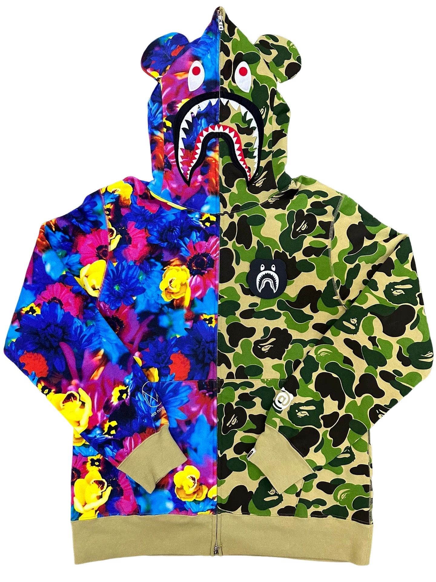 Bape Bape Floral Camo Shark Full Zip Hoodie Size 2XL Size US XXL / EU 58 / 5 - 1 Thumbnail