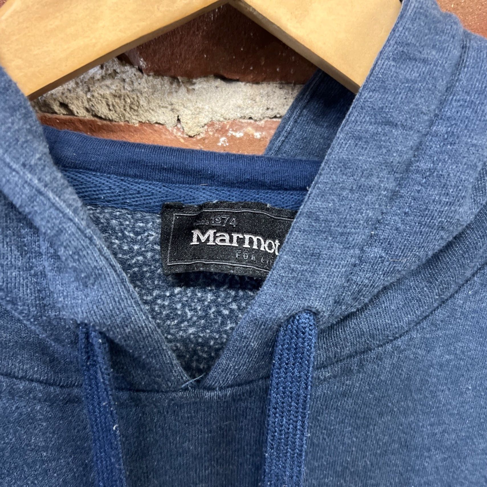 Marmot Marmot Hoodie Mens Small Blue Fleece Pullover Graphic Logo Jumper Hiking Shirt Pullover Hooded Pockets Size US S / EU 44-46 / 1 - 2 Thumbnail