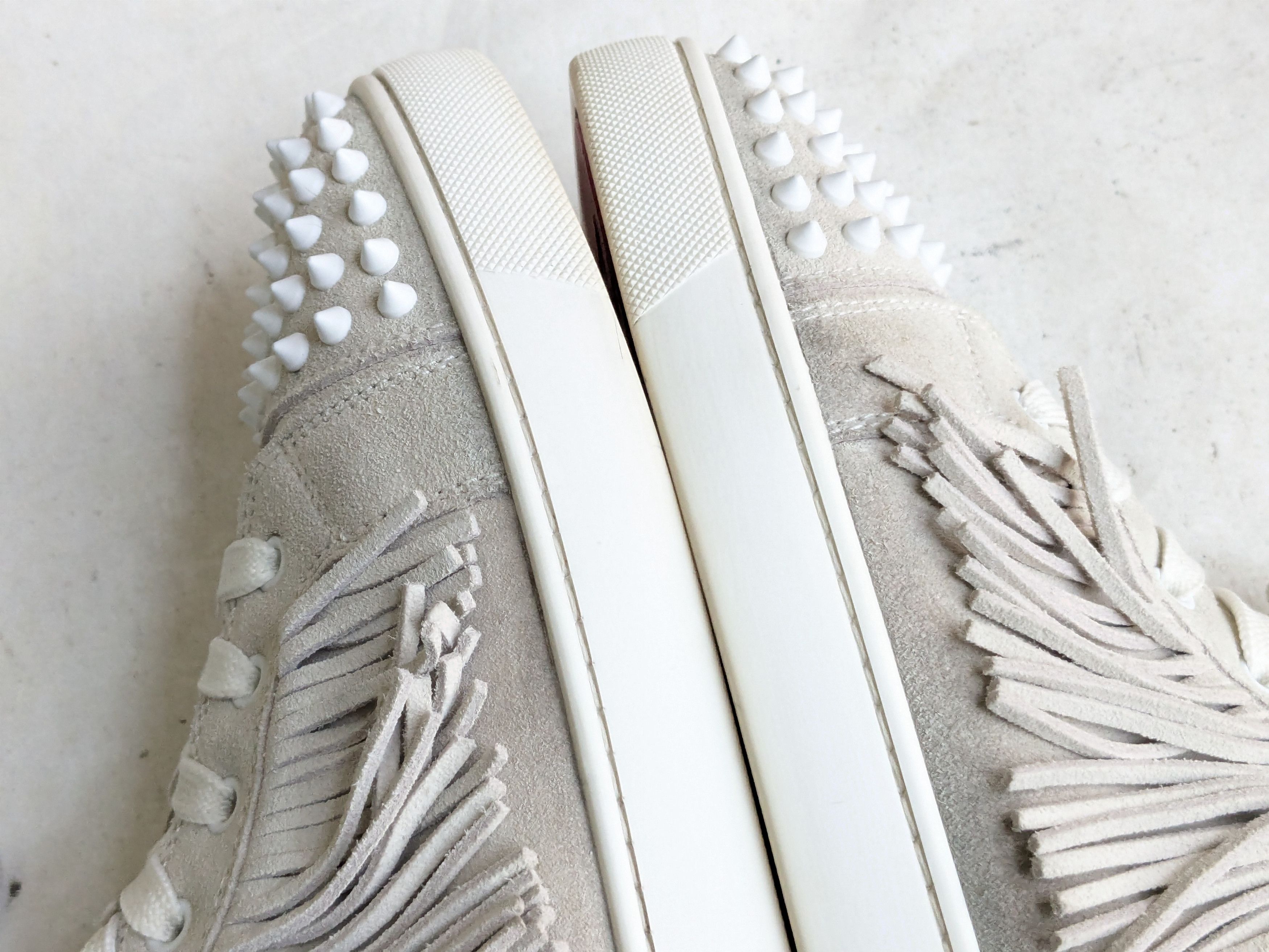 Christian Louboutin Christian Louboutin Sneakers Gray 10 43 Suede Spikes Fringe Size US 10 / EU 43 - 4 Thumbnail