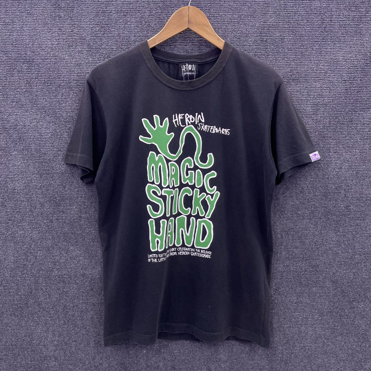 Vintage Vintage 2000s Heroin Skateboards UK Magic Sticky Hand Tee Size US L / EU 52-54 / 3 - 1 Thumbnail
