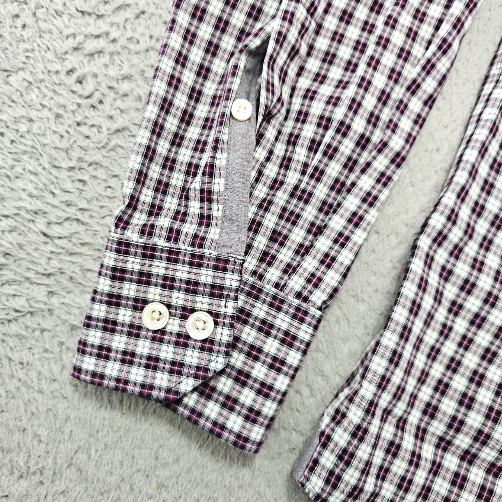 Todd Snyder Todd Snyder Dress Shirt Mens 16 34/35 Purple Check Button Up Long Sleeve Cotton Size 42R - 5 Thumbnail